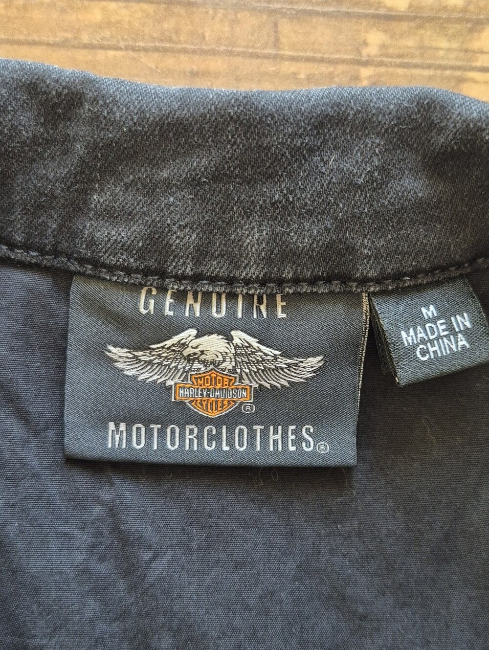 Harley Davidson Womens Winged Bling Logo Black Denim Vest Size Medium - Picture 8 of 8